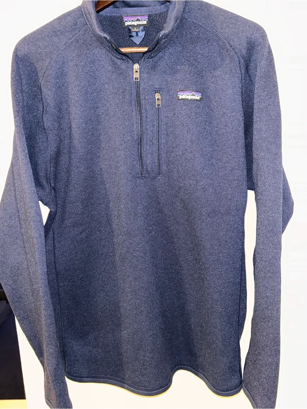Patagonia Men's Dark Blue Half-Zip Sweater with Chest Pocket